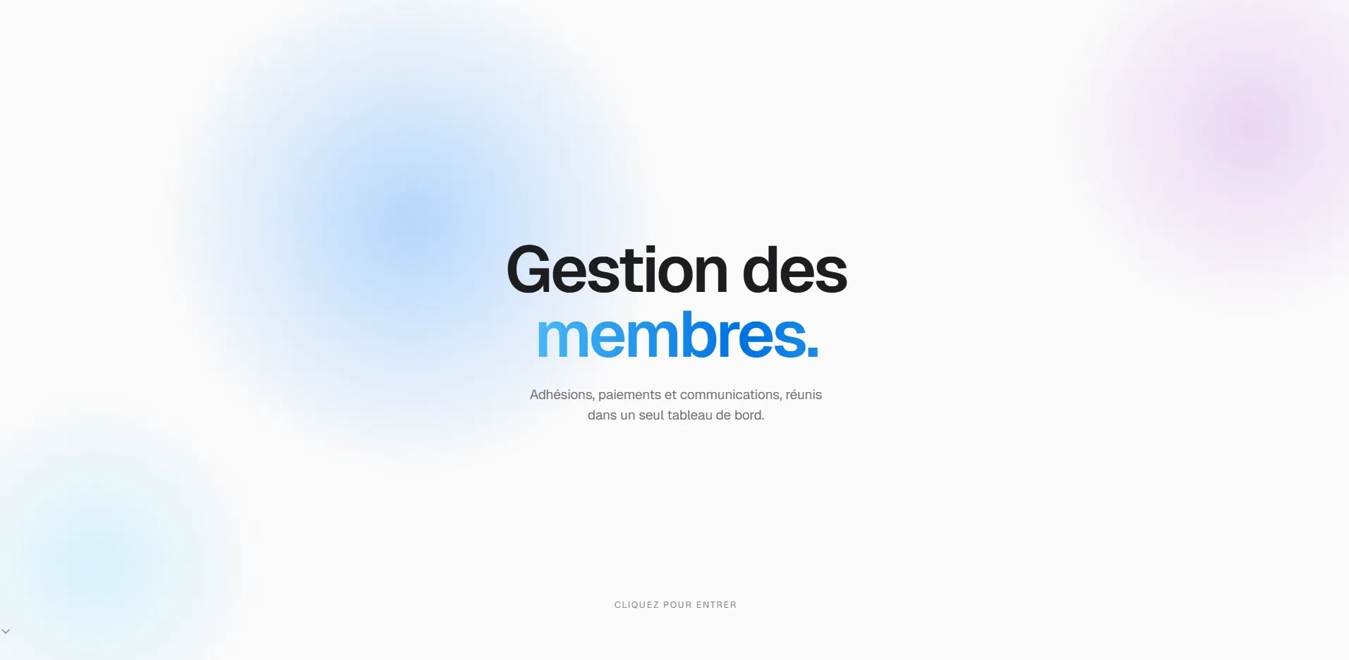 Aperçu de la démonstration — tableau de bord de gestion des membres et de réconciliation bancaire